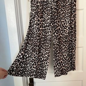 Reformation Cheetah High Waisted Wide Viscose Pant - 6